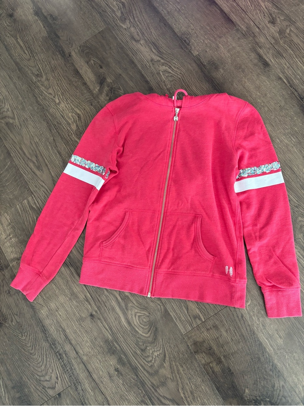 Victoria's Secret Pink Zip-Up Hoodie with Sequin Accent